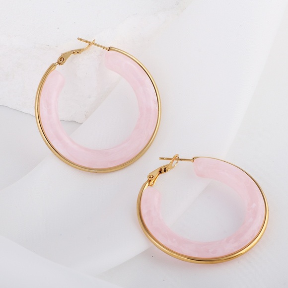 Blush Swirl Hoops - Picture 5 of 10